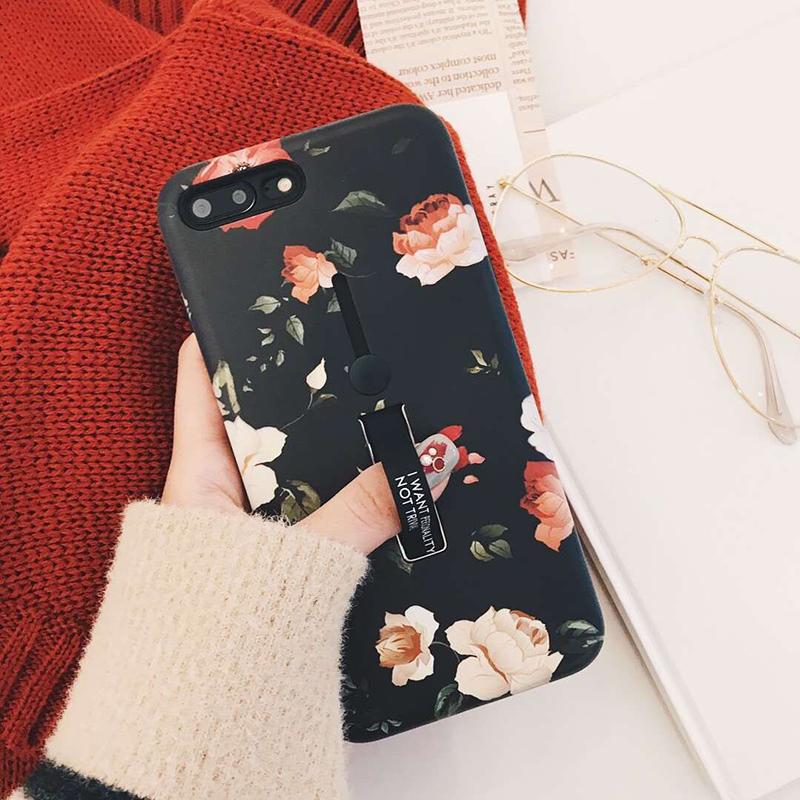 Retro Flowers Holder iPhone Case