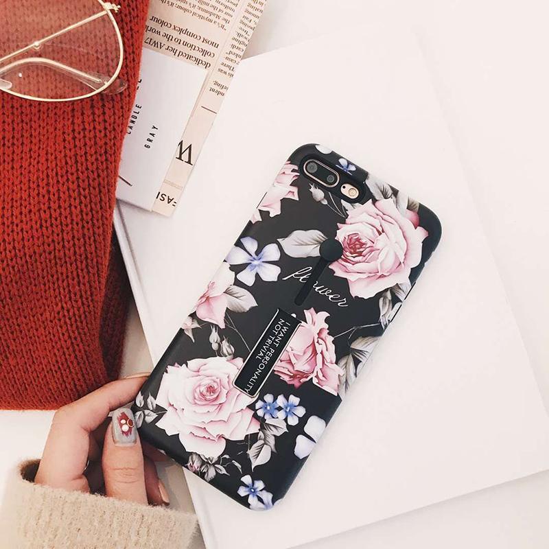 Retro Flowers Holder iPhone Case