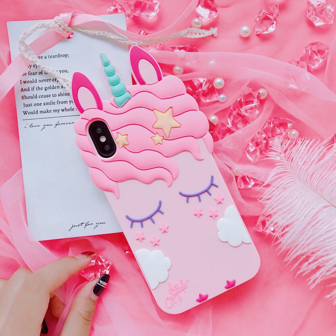3D Pink Unicorn iPhone Case