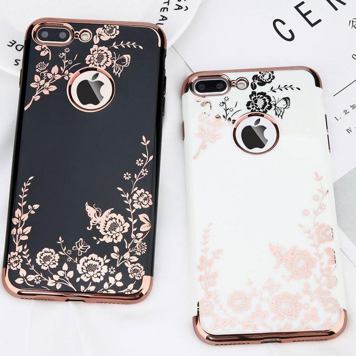 Retro Flower Glossy iPhone Case