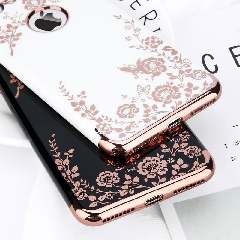 Retro Flower Glossy iPhone Case