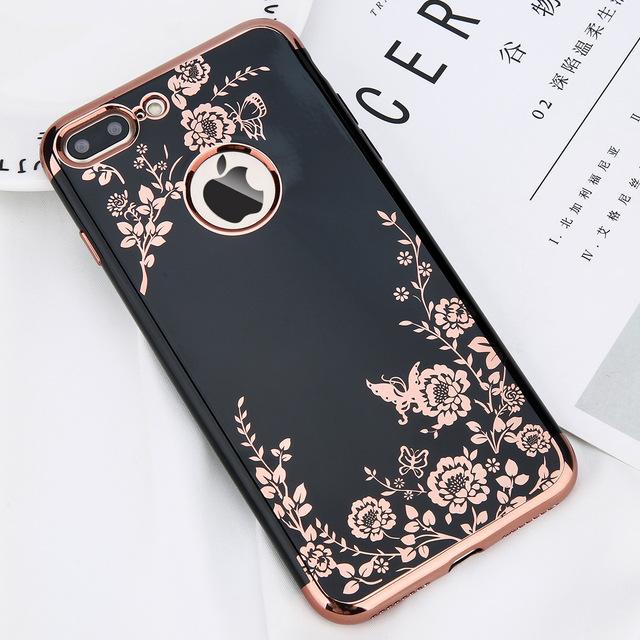 Retro Flower Glossy iPhone Case