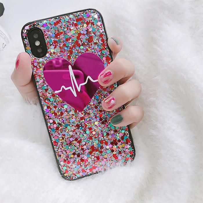 Crystal Glitter Heart iPhone Case