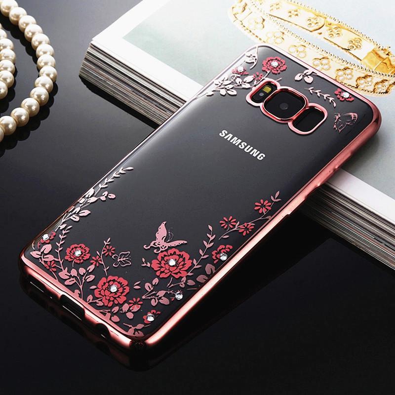 Luxury Diamond Flower Samsung Case