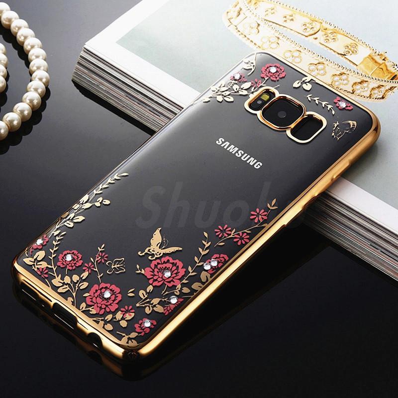 Luxury Diamond Flower Samsung Case