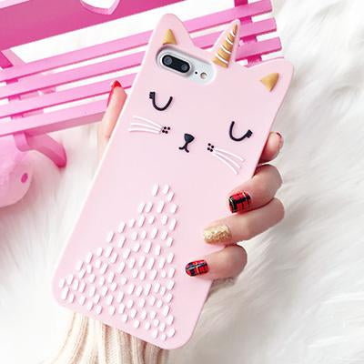 3D Pink Cat iPhone Case