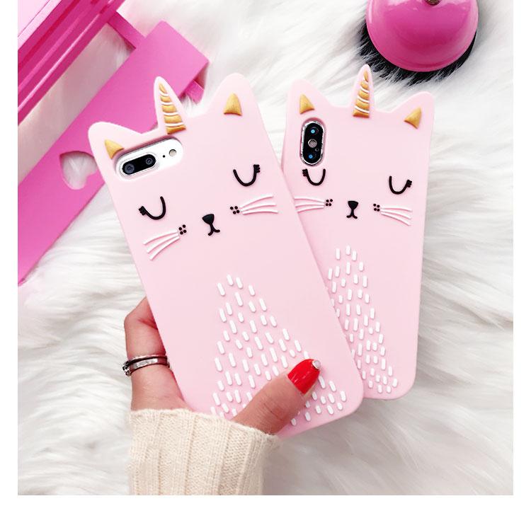 3D Pink Cat iPhone Case