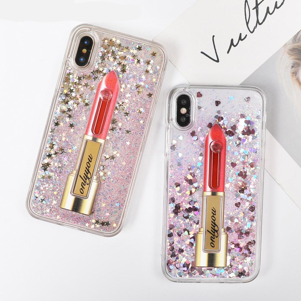 Lipstick Glitter Ring Holder iPhone Case