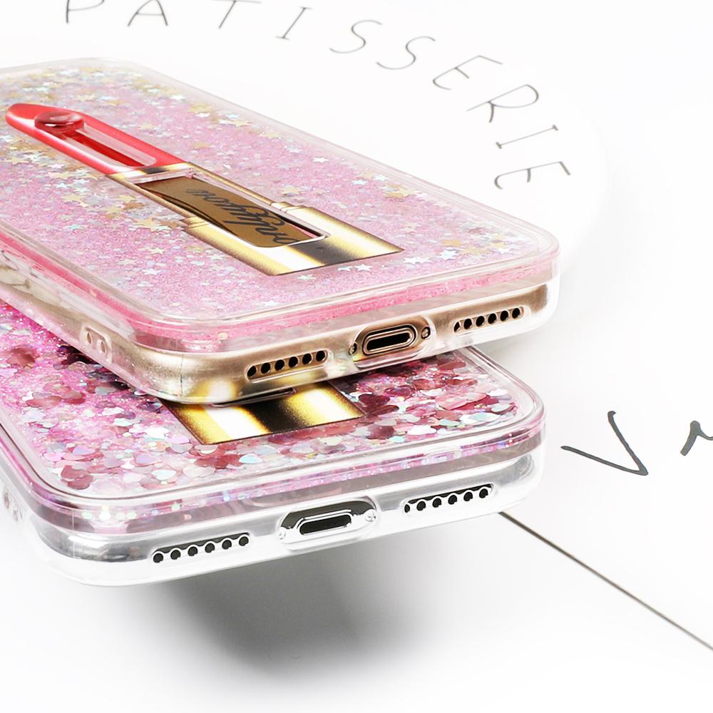 Lipstick Glitter Ring Holder iPhone Case
