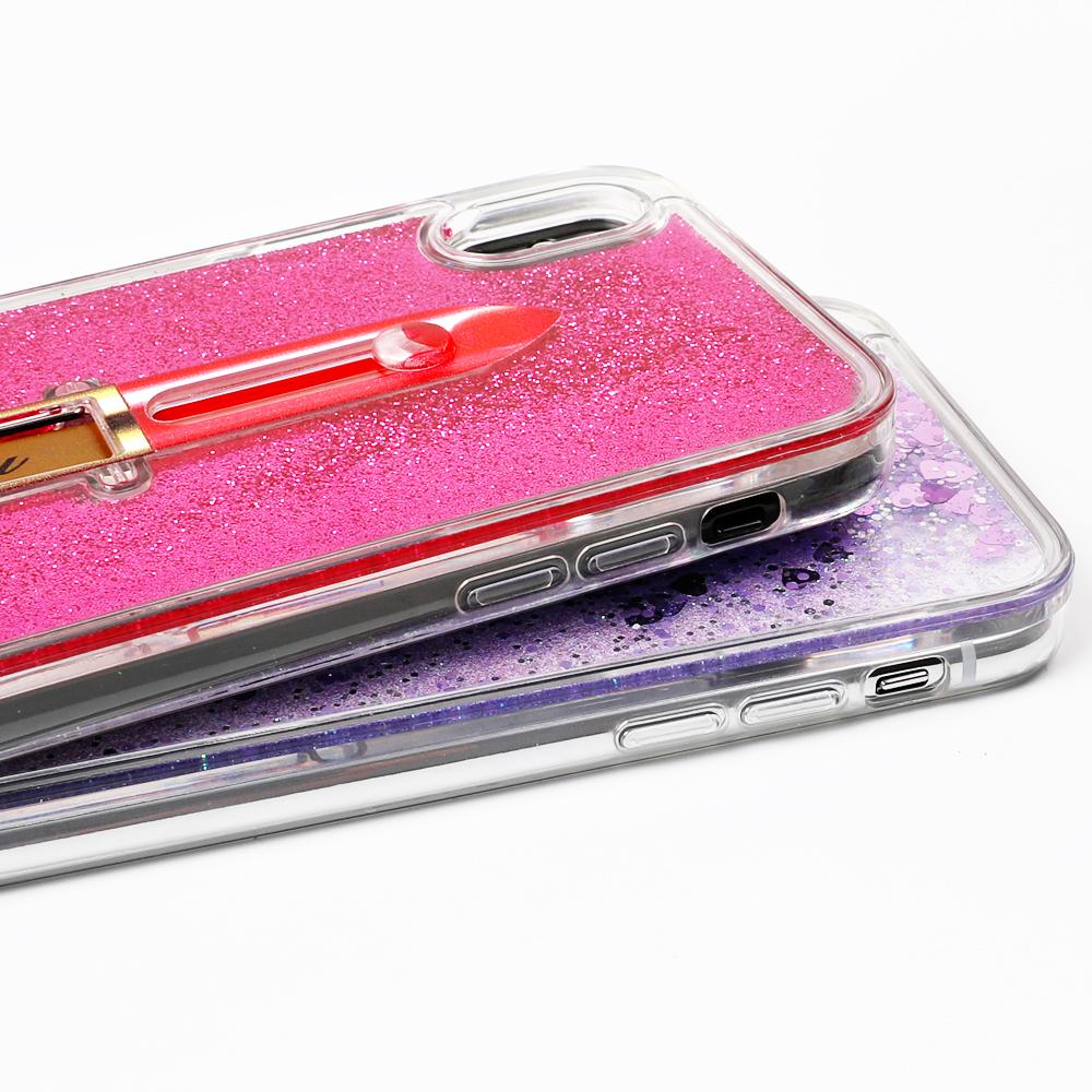 Lipstick Glitter Ring Holder iPhone Case