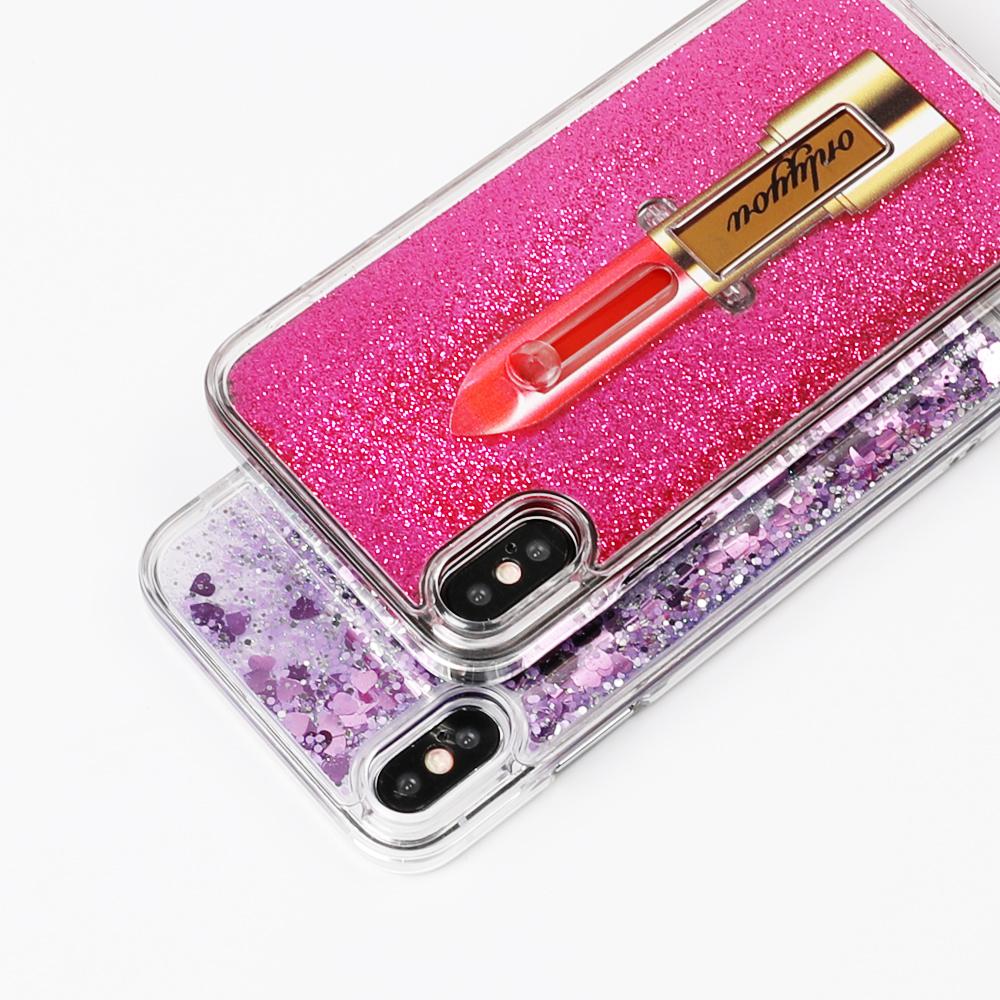 Lipstick Glitter Ring Holder iPhone Case