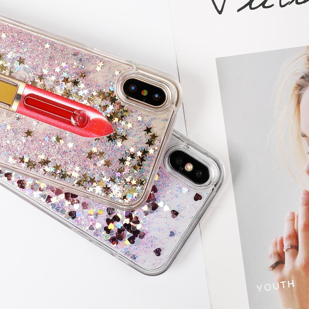 Lipstick Glitter Ring Holder iPhone Case