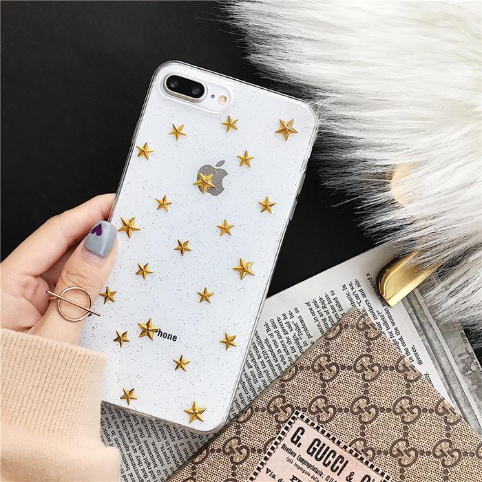 Glitter Stars Transparent iPhone Case