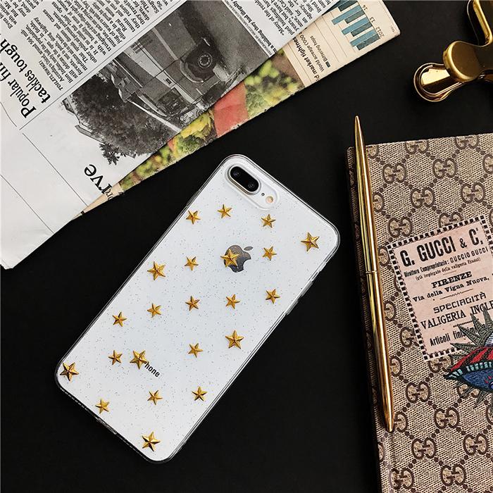 Glitter Stars Transparent iPhone Case