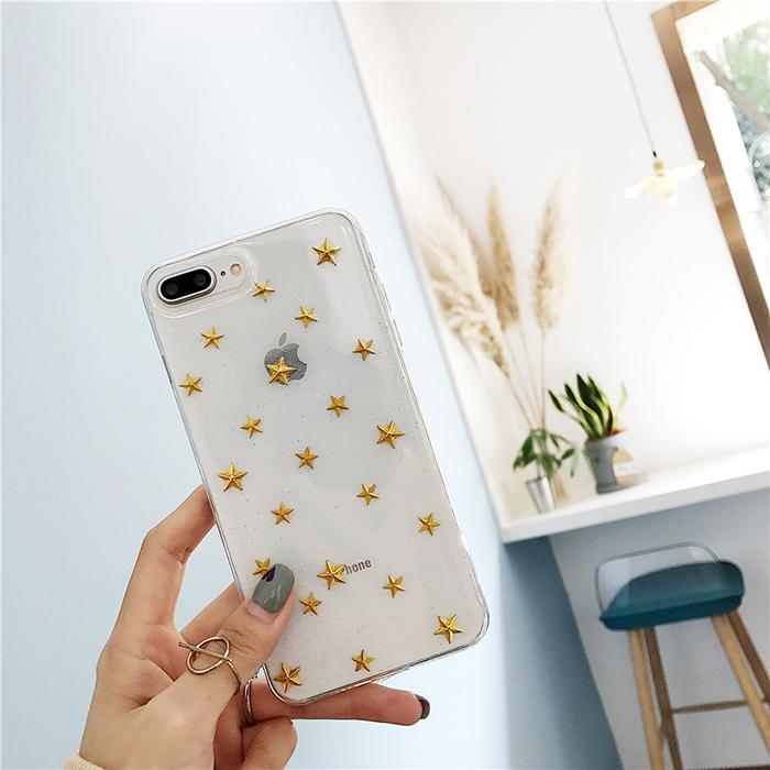 Glitter Stars Transparent iPhone Case