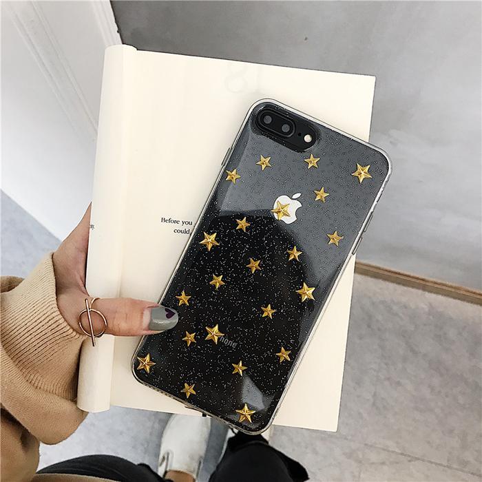 Glitter Stars Transparent iPhone Case