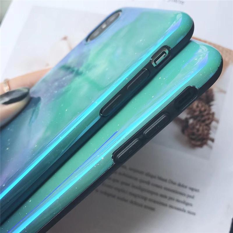 Blue Nebula Glossy iPhone Case