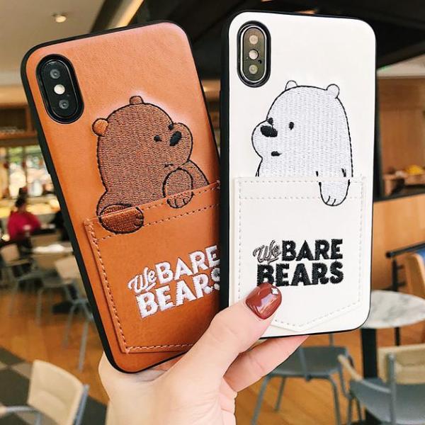 Cartoon Bear Pocket iPhone Case