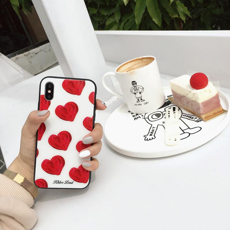 Red Love Heart Glass iPhone Case