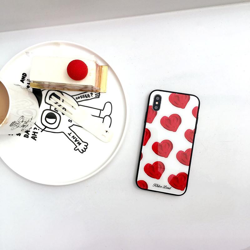 Red Love Heart Glass iPhone Case