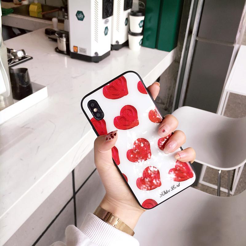 Red Love Heart Glass iPhone Case