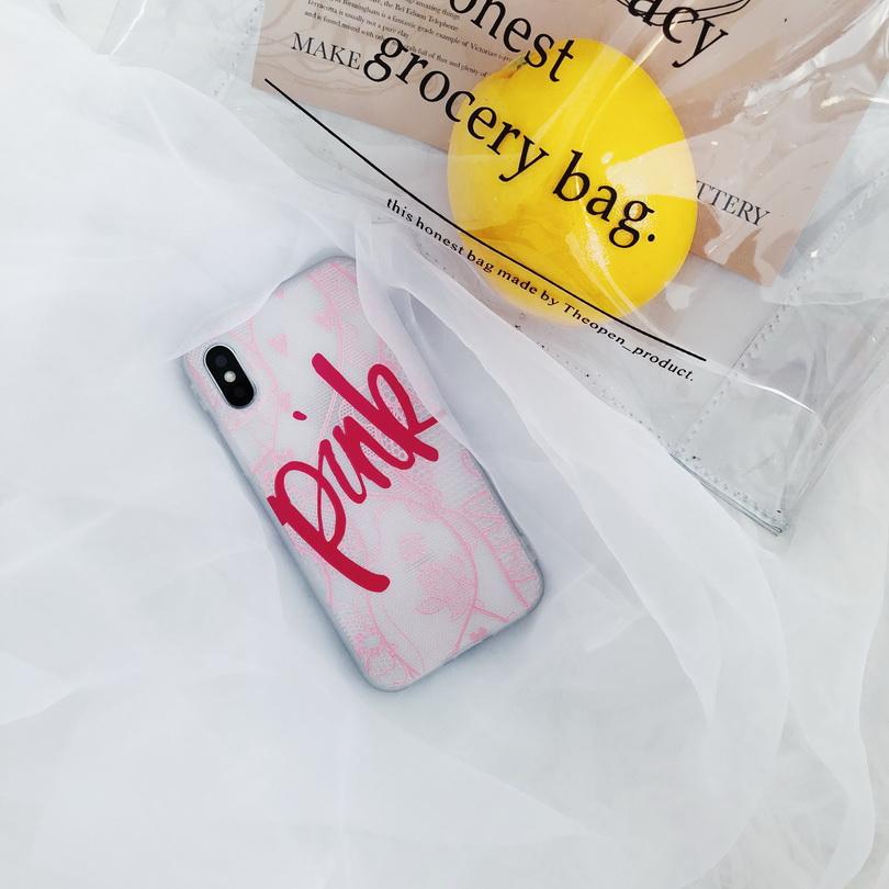 PINK Lace Letter iPhone Case