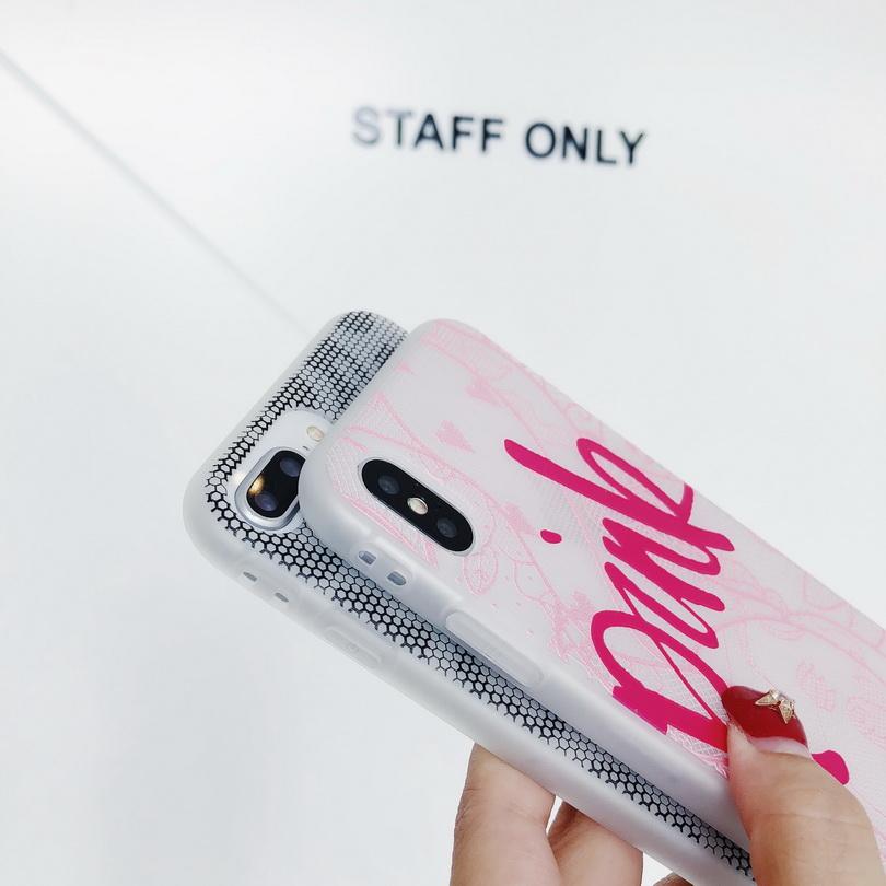 PINK Lace Letter iPhone Case