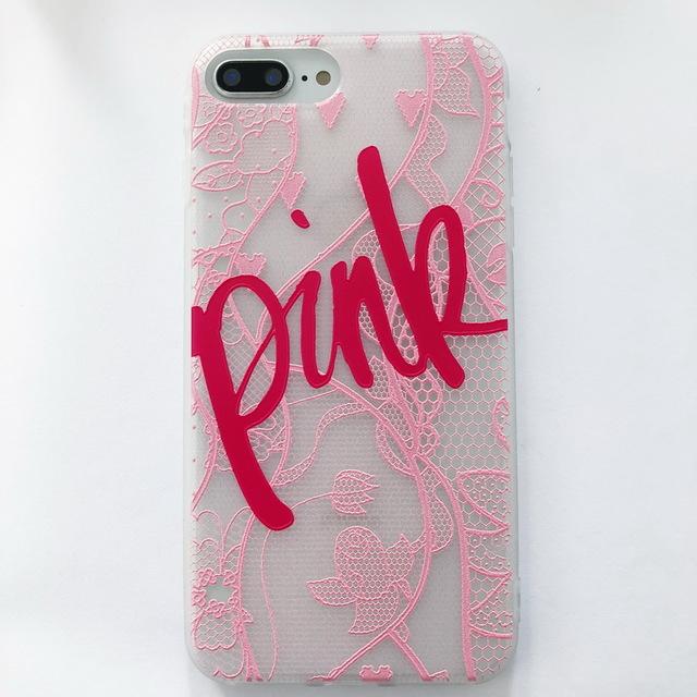 PINK Lace Letter iPhone Case