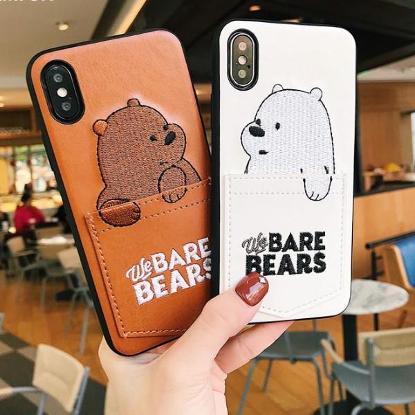 Cartoon Bear Pocket iPhone Case