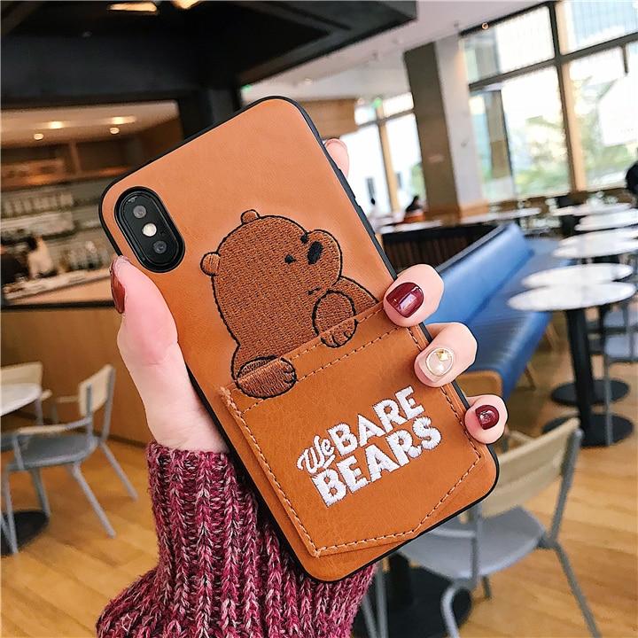 Cartoon Bear Pocket iPhone Case