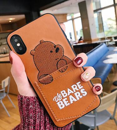 Cartoon Bear Pocket iPhone Case