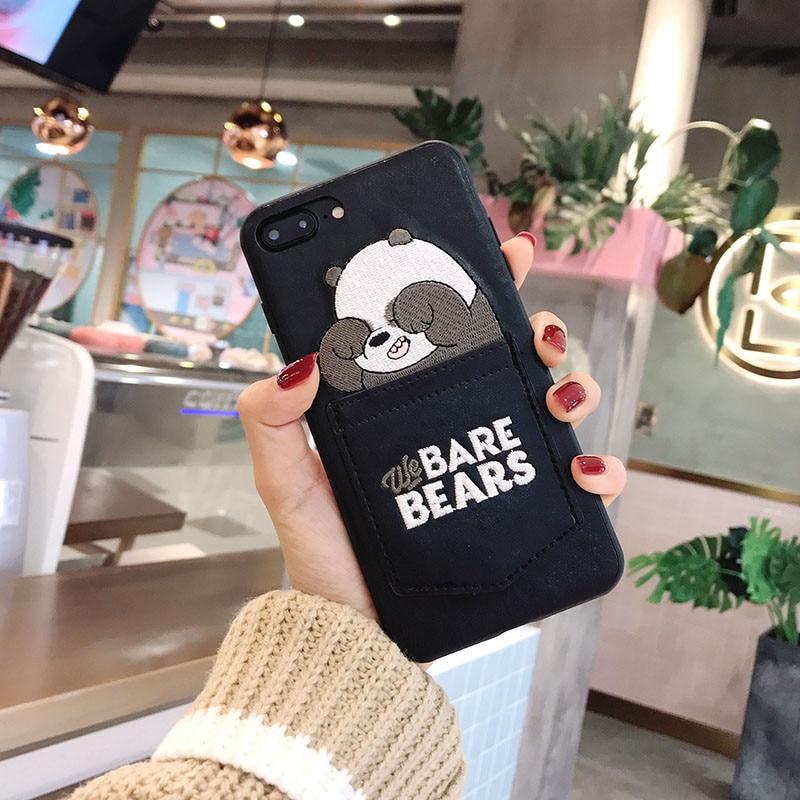 Cartoon Bear Pocket iPhone Case