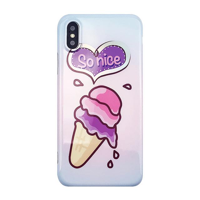Ice Cream Glossy iPhone Case