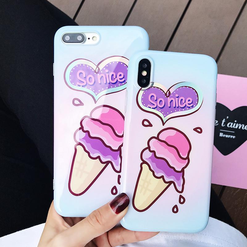 Ice Cream Glossy iPhone Case