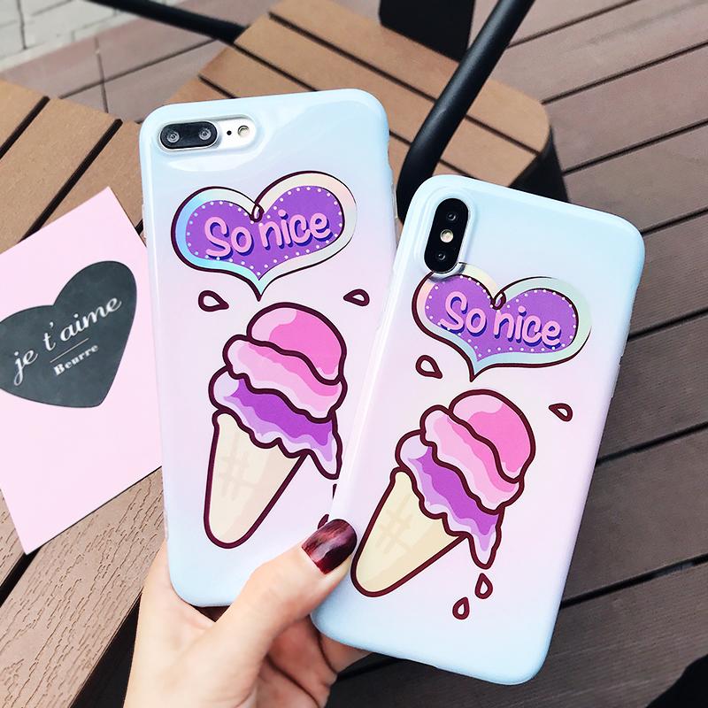 Ice Cream Glossy iPhone Case