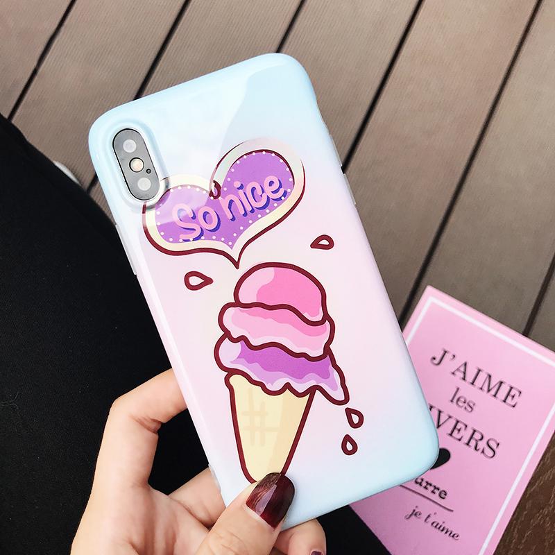 Ice Cream Glossy iPhone Case