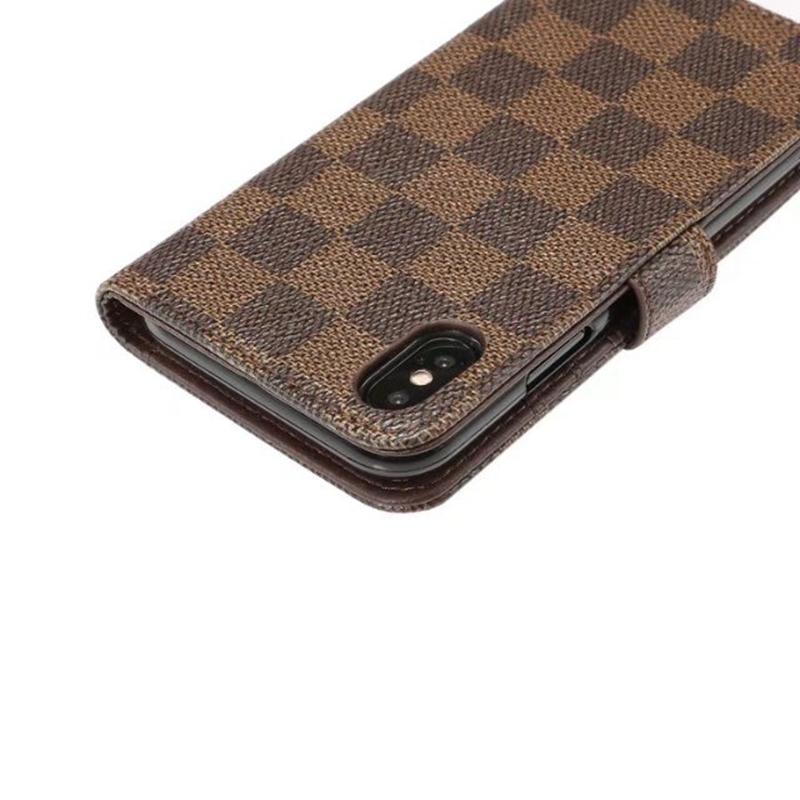 Luxury Square Lattice Flip iPhone Case