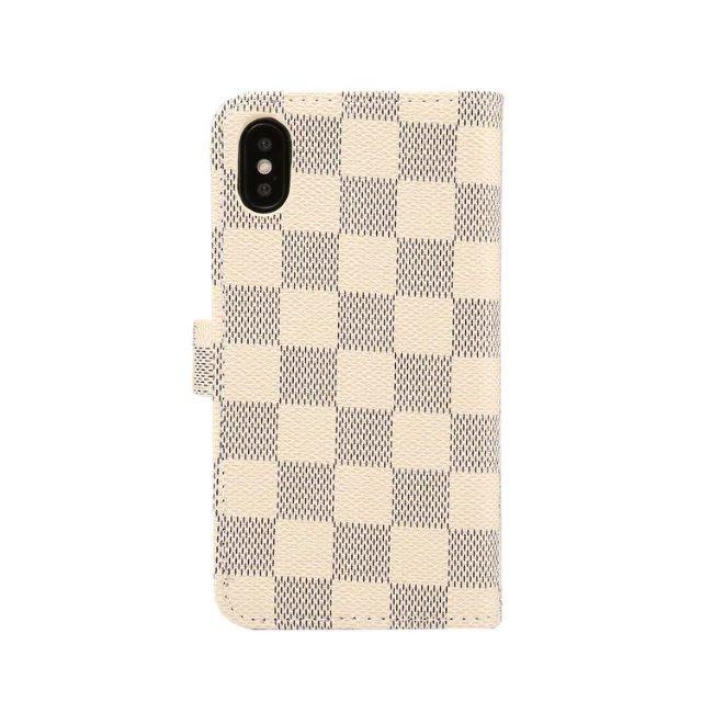 Luxury Square Lattice Flip iPhone Case