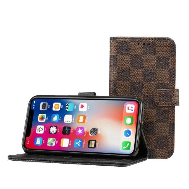 Luxury Square Lattice Flip iPhone Case