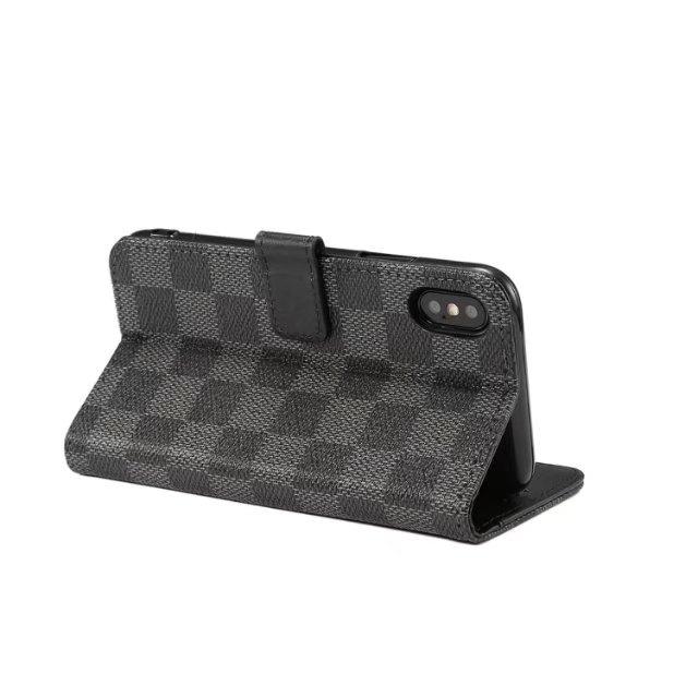 Luxury Square Lattice Flip iPhone Case