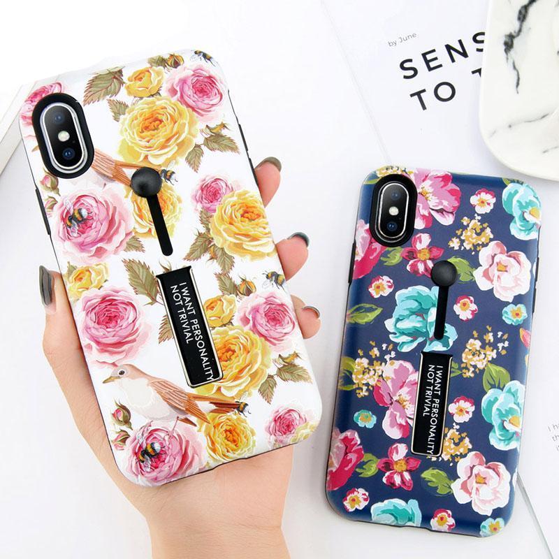 Flower & Marble Holder iPhone Case