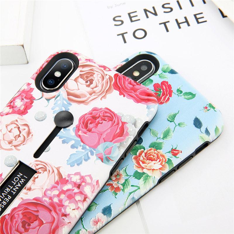 Flower & Marble Holder iPhone Case