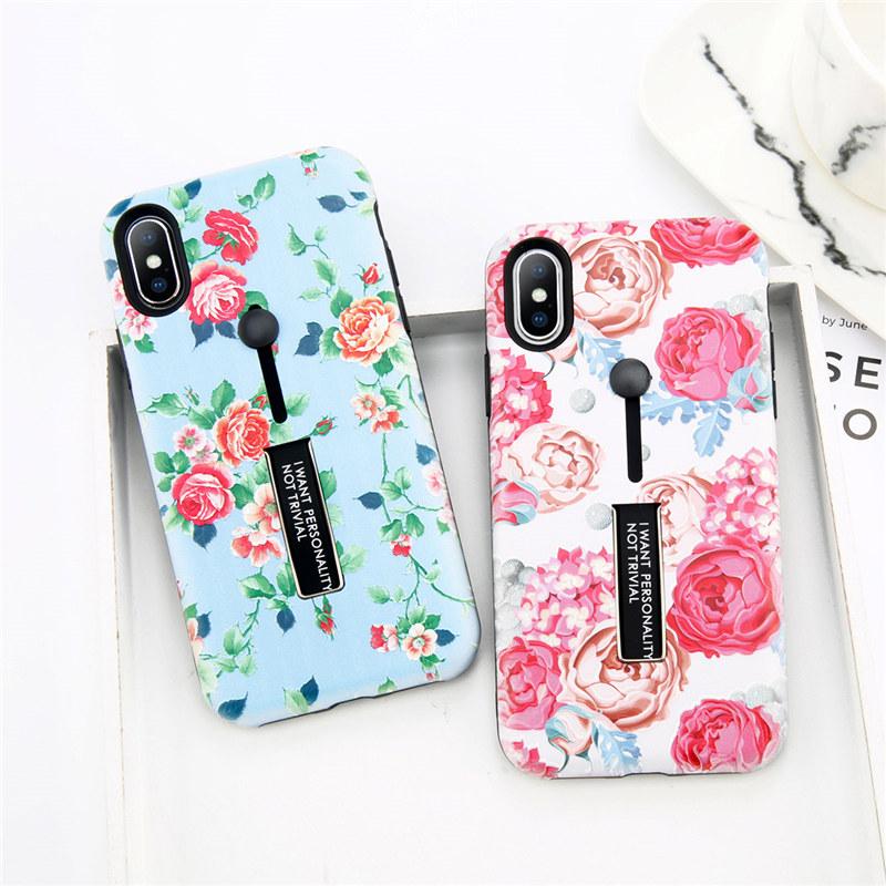 Flower & Marble Holder iPhone Case