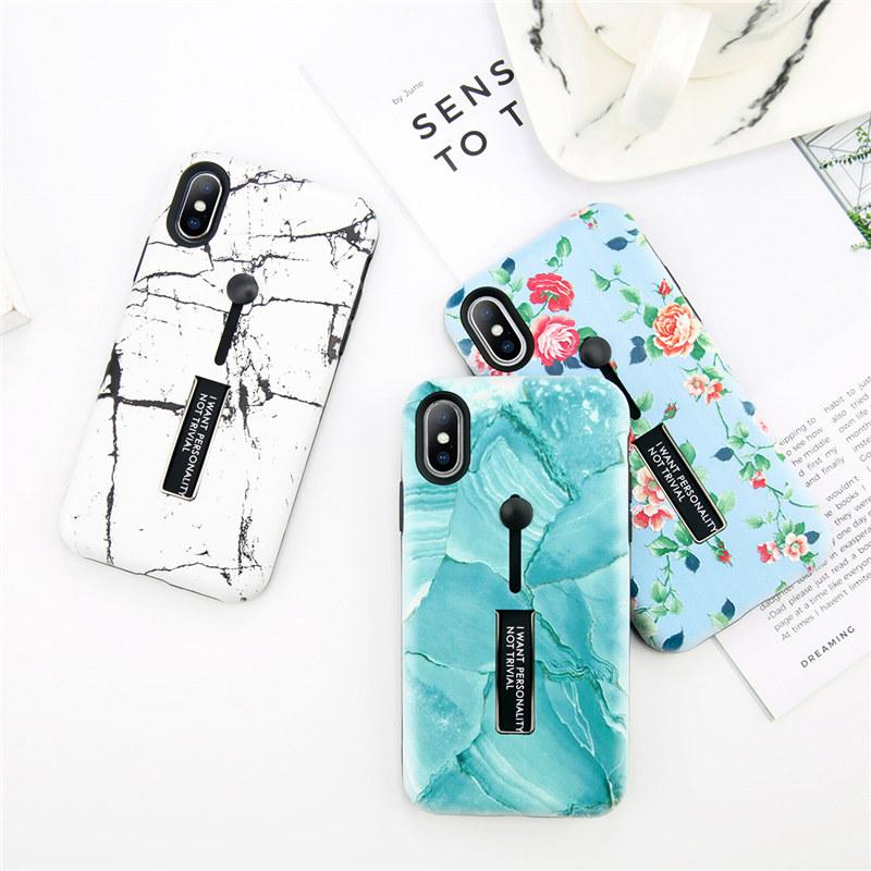 Flower & Marble Holder iPhone Case