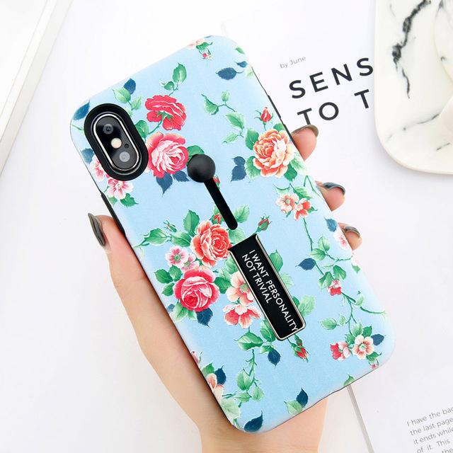 Flower & Marble Holder iPhone Case