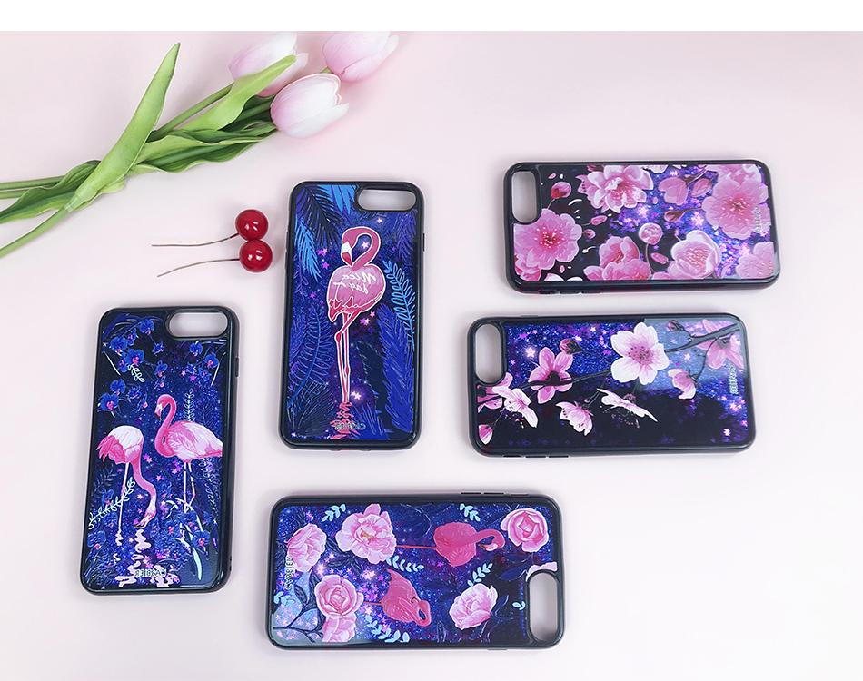 Cute Unicorn & Flamingo Quicksand iPhone Case