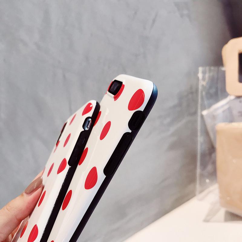 Red Dots Glossy iPhone Case