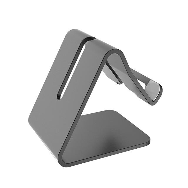 Aluminum Cell Phone Stand with Anti-Slip Base and Convenient Charging Port