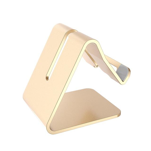 Aluminum Cell Phone Stand with Anti-Slip Base and Convenient Charging Port