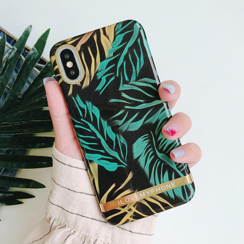 Retro Leaf & Feather iPhone Case